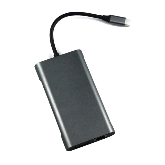 USB C концентратор док-станция для ноутбука type C адаптер с 3,5 мм аудио портом для Windows компьютера DQ-Drop