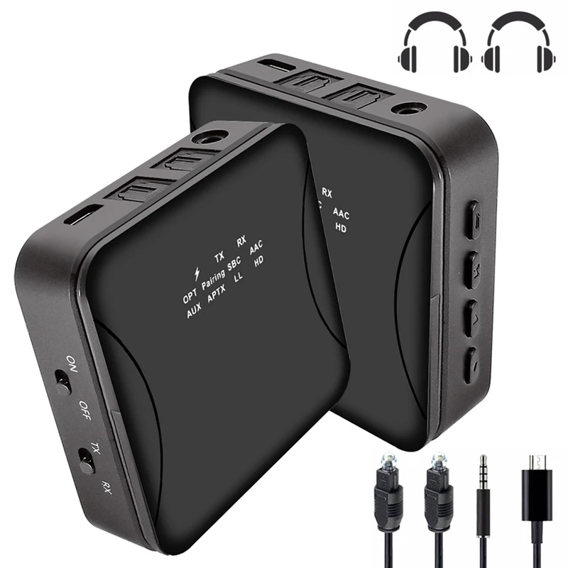 Bluetooth 5,0 аудио передатчик приемник Музыка AptX HD LL для ТВ ПК беспроводной адаптер RCA/SPDIF/3,5 мм Aux Jack