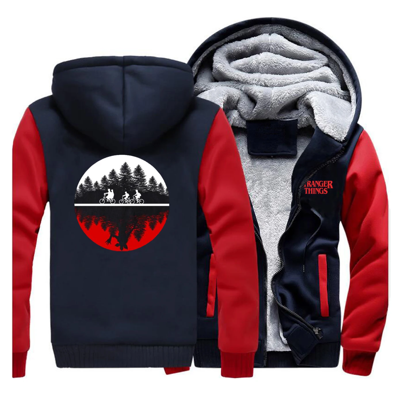 Red Dark Blue Необычные вещи мужские реглан толстовка с капюшоном сплошной цвет пушистый флис трендовый Свитшот осень зима мода homme куртка пальто - Цвет: Red Dark Blue