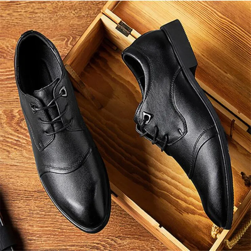 New Bullock plus-size 38-48 men's Dress Oxford Shoes Genuine Leather Men's Business Office Shoes Suit Men Work Party Shoes