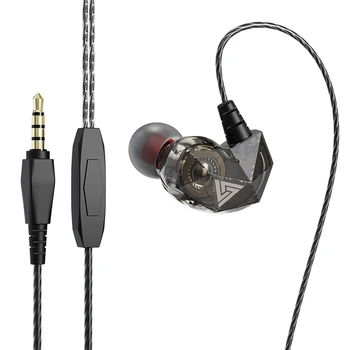 

QKZ AK2 Portable In-Ear Subwoofer Music Wired Headphones with Microphone Subwoofer Earplugs