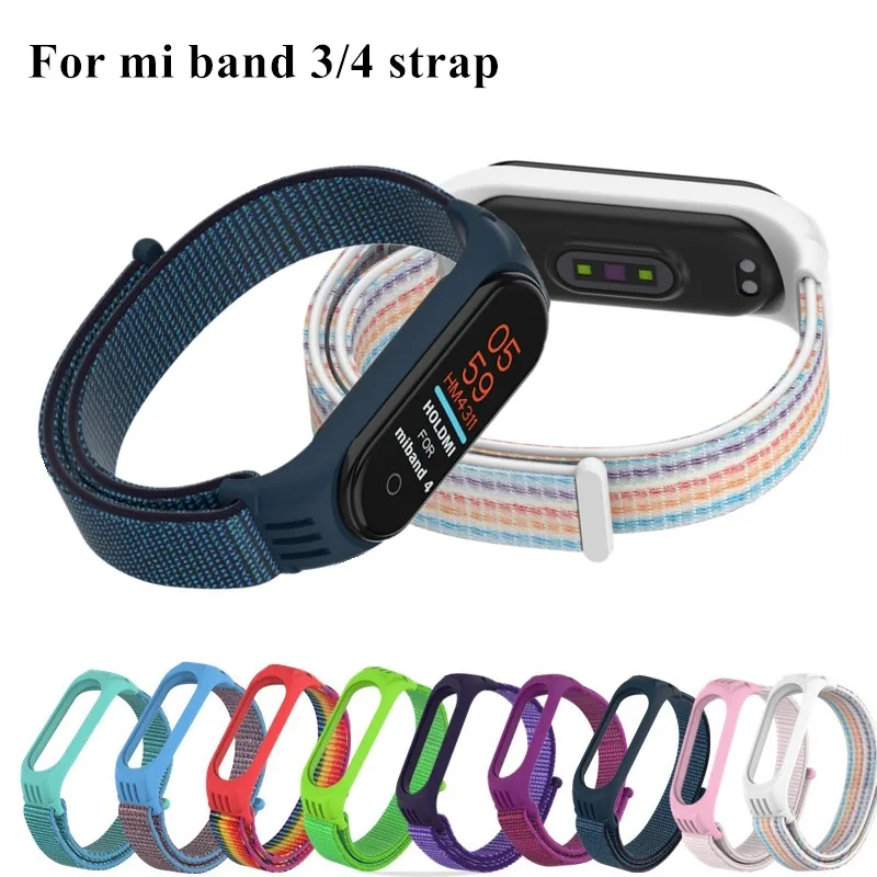 Нейлоновый браслет для Xiaomi mi band 4, 3, ремешок mi band 4, спортивный браслет, дышащие ремешки для часов xiao mi band 3, 4, браслет