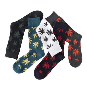 

NEW Harajuku Hip Hop Maple Leaf Basketball Funny Gifts for Men Socks Winter Mens Street Fashion Happy Cotton Crew Art Men Socks