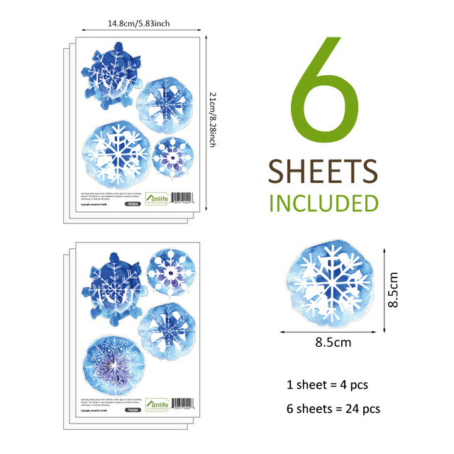 Sheets Christmas Window Stickers Multiple Combinations Snowflake New Year's Window Stickers Wall decal