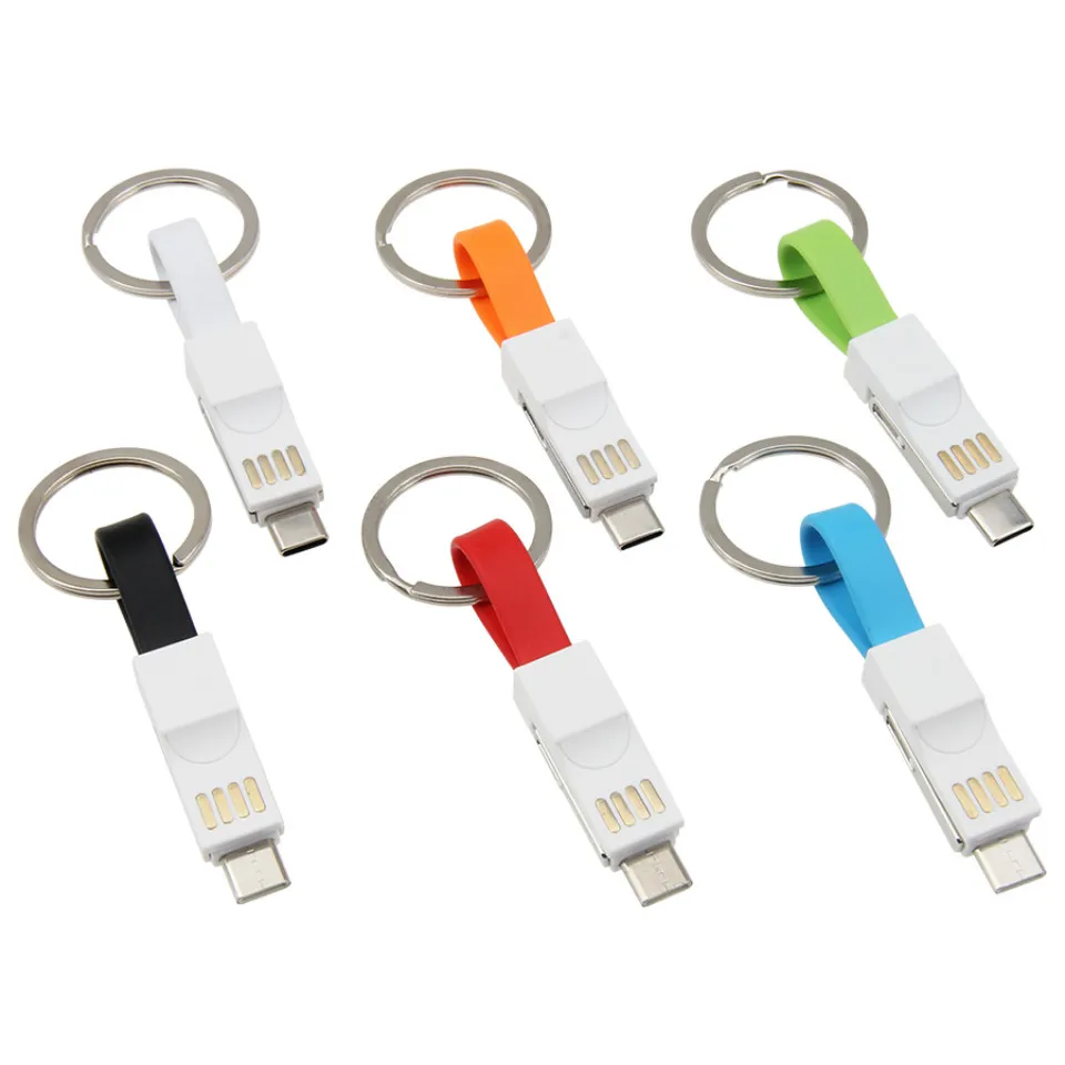 아이폰 안드로이드 휴대폰용 마그네틱 USB 충전 케이블, 마이크로 USB C 타입 미니 2A 키체인, 데이터 동기화 라인 코드, 3 in 1, 500 개