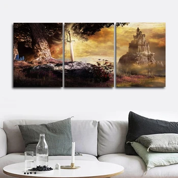 

3 Panel World of Warcraft Landscape Anime Poster Canvas Painting Posters and Prints Wall Art Picture for Living Room Home Decor