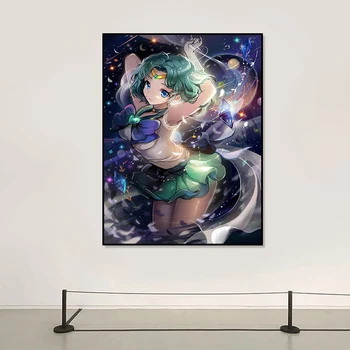 

Home Decor 5D Diamond Sailor Moon Embroidery Painting Full Round Drill Animation Role Cross Stitch Picture Handmade Wall Artwork