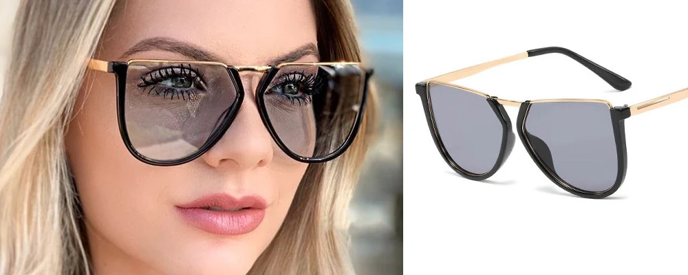 QPeClou, винтажные многоугольные солнцезащитные очки для женщин, маленькое лицо, фирменный дизайн, металлические солнцезащитные очки для женщин, градиентные оттенки, женские очки