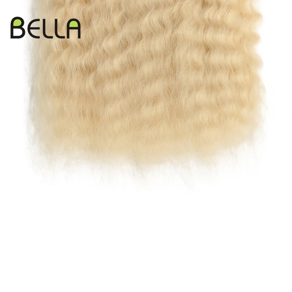 Bella глубокая волна волос пряди 4 шт./упак. 26 дюймов 613 блондинка с эффектом деграде(переход от темного к коричневый красный кисти для макияжа, мягкие синтетические волосы пряди непутающиеся вьющиеся волосы для наращивания