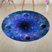 3D Галактический космический ковер для спальни звездное небо круглый ковер 120 см синий Aera ковер детская комната диван компьютерное кресло коврик