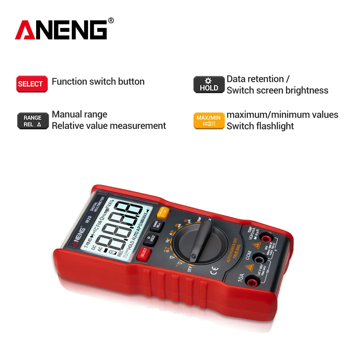 ANENG M20 мультиметр цифровой 6000 тестер multimeter щупы для мультиметра esr meter токовые