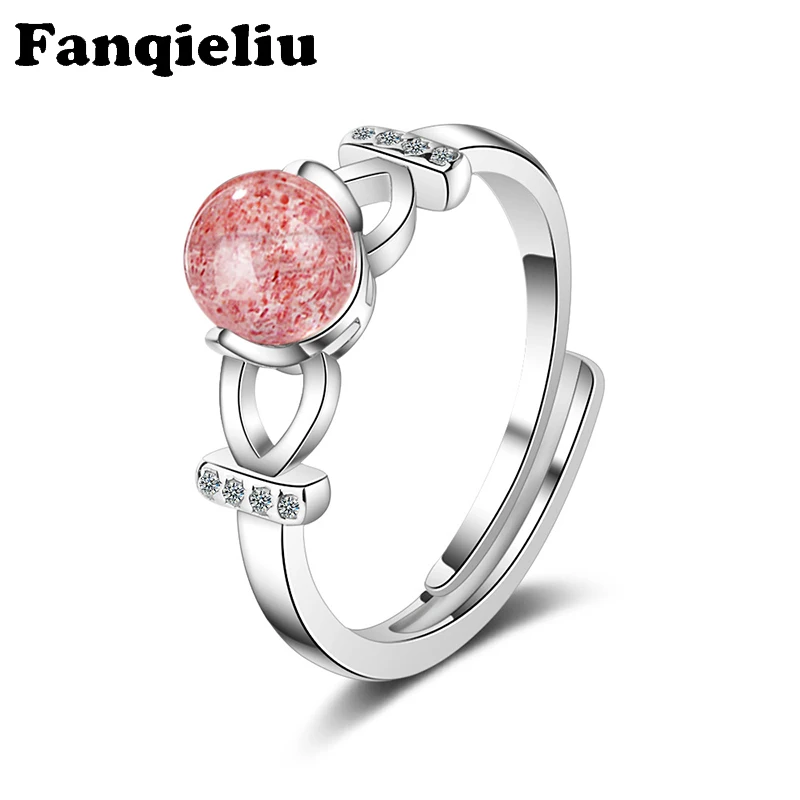 Fanqieliu Твердые 925 серебряные кольца для женщин бусины Кристалл ювелирные изделия