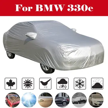 

Full Car Protector Snow Ice Dust Wind Sun Shade Waterproof Cover Silver Nylon PVC Cover Auto Outdoor Accessories For BMW 330e