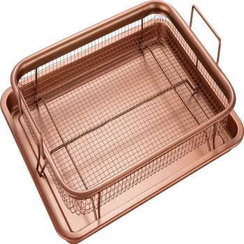 

Copper Crispy Baking Tray Oil Frying Baking Pan Non-stick Chips Filter Basket Cake Bread Dishes Dish Grill Mesh Kitchen Tools