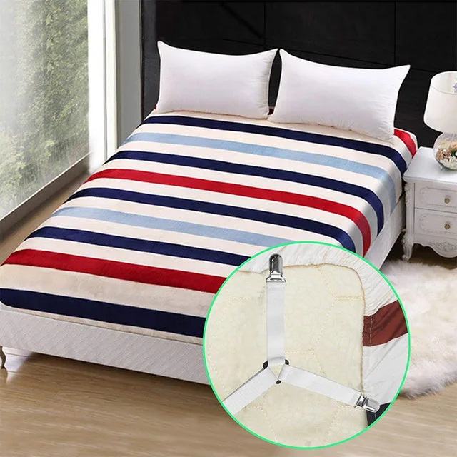 Elastic Bed Sheet Strip Fastener, Prendedores de folha de cama, Capa de  colchão ajustável, Suporte cobertores