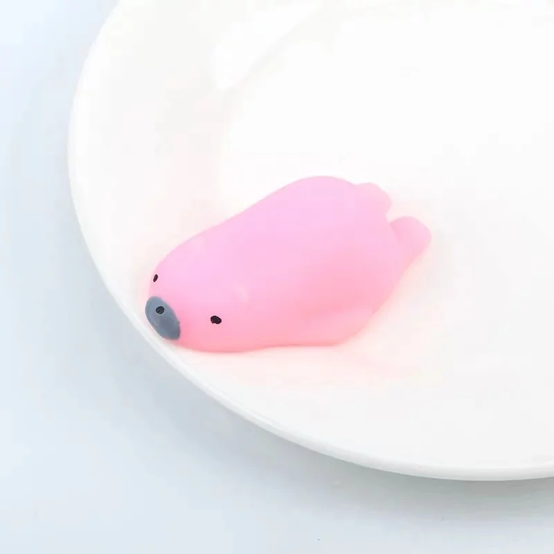 Мультяшный мягкий антистрессовый мяч с милым животным, антистресс, декомпрессионный липкий, устраняющий стресс для домашних животных, забавный подарок для детей, игрушки - Цвет: Pink sea lion