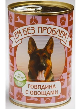 

Eat without problems canned food for dogs (Pate), beef and vegetables, 750g.