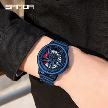 

New Fashion Watch for Men Man Luxury Quarzt 360 Rotating Dial Cool Wristwatch Clock Sports Hollow Unique Design Reloj Hombre