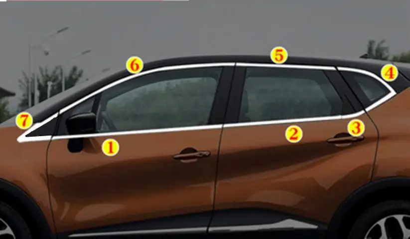 Украшение для стекла автомобиля из нержавеющей стали, автомобильные аксессуары Chorme для Renault Captur - Цвет: 14 pieces