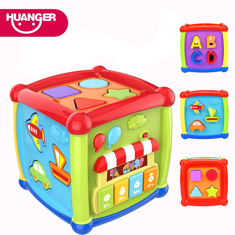 

Multifunctional Musical Toy Toddler Baby Box Music Piano Activity Cube Geometric Blocks Sorting Educational Toys 24 Months