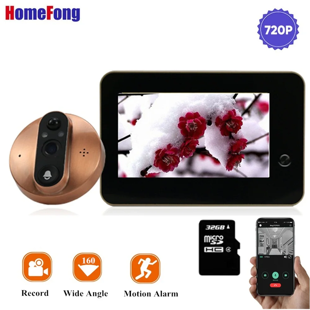 

Homefong Wireless Peephole Video Intercom 4.3 Inch Motion Detection Peephole Camera with Doorbell 120 Degree Smart Viewer