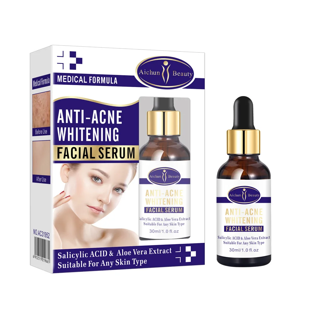 

30ml Anti-Acne Whitening Facial Serum Salicylic ACID Aloe Vera Extract Moisturizing and Soothing Skin