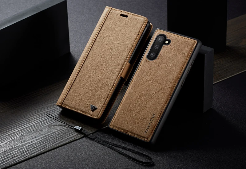 WHATIF крафт-бумага кожаный чехол для Galaxy Note 10 8 9 Магнитный 2 в 1 съемный чехол-кошелек для samsung S8 S9 S10 Plus S7 Edge