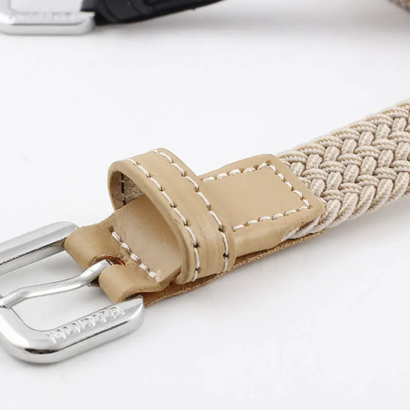 New Unisex Casual Stretch Woven Belt Women Men Elastic Belts For Jeans Knitted Belts Vintage Solid Braided Belt Pin Buckle Belt crocodile skin belt