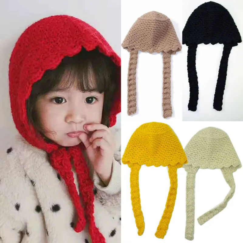 New Baby Toddler Winter Warm Monkey Beanie Hat Earflap Knitted Cap Girl Boy KidsHats & Caps