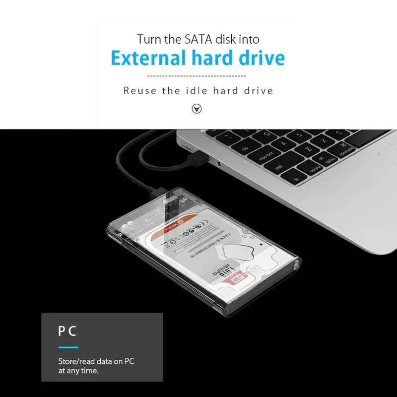 ORICO 2139U3 2,5 дюймовый чехол для жесткого диска прозрачный SATA для USB 3,0 адаптер внешний жесткий диск Корпус для 7 мм/9,5 мм SSD диск HDD коробка