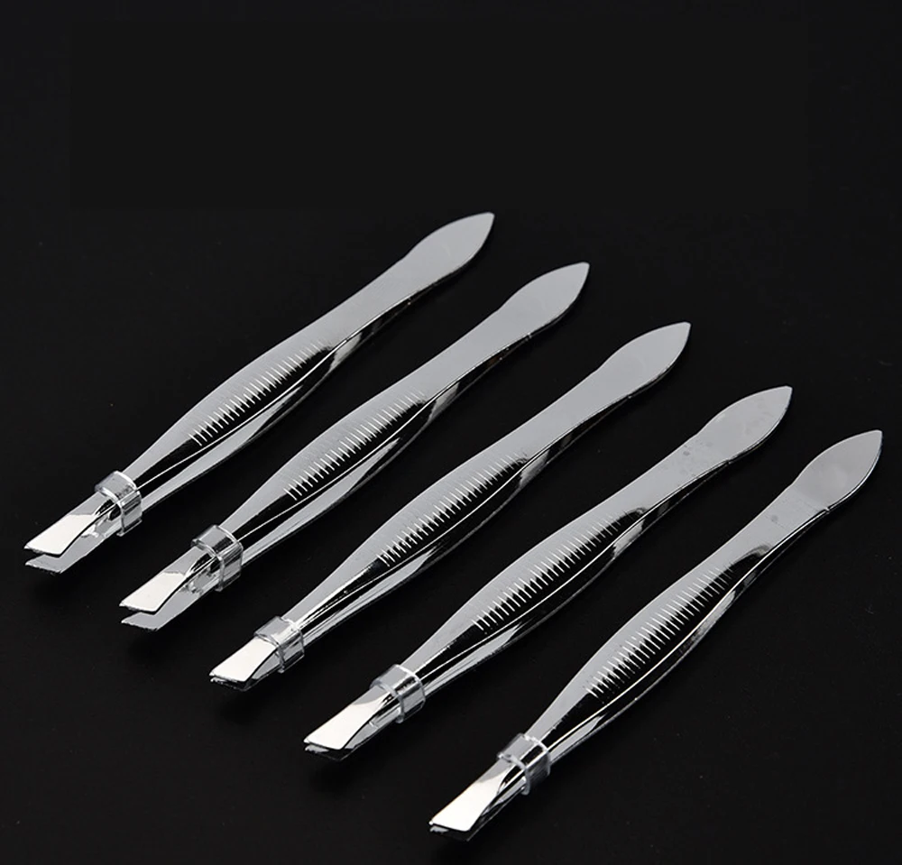 

Eyebrow Tweezer Hair Beauty Slanted Puller plating Stainless Steel Eye Brow Clips Makeup Tool 1PC