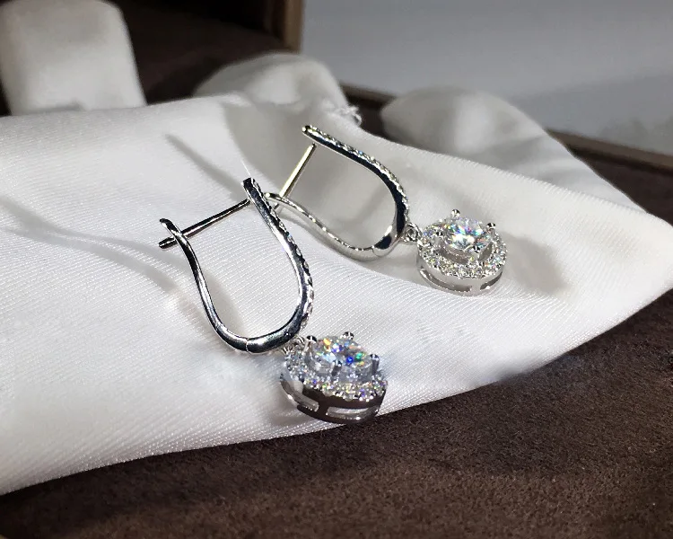 Cute Silver Round Bling Earrings for Women Fashion Jewelry Korean Earrings 2019 New 925 Silver