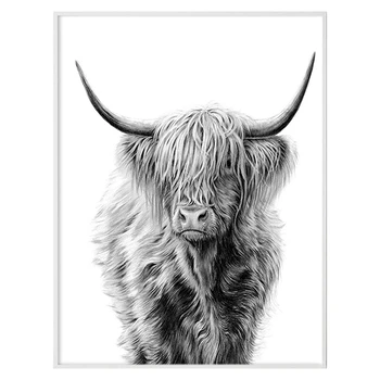 

Diamond Painting Full Round Drill Highland Cow 5D Diamond Painting Painting Embroidery Cross Stitch Art