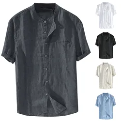 Homens Camisas Casual Homem Verão Solto Curto de mangas compridas Tops 2021 Nova Moda Praia do Verão secagem Rápida Camisa Blusa Camisa Masculina