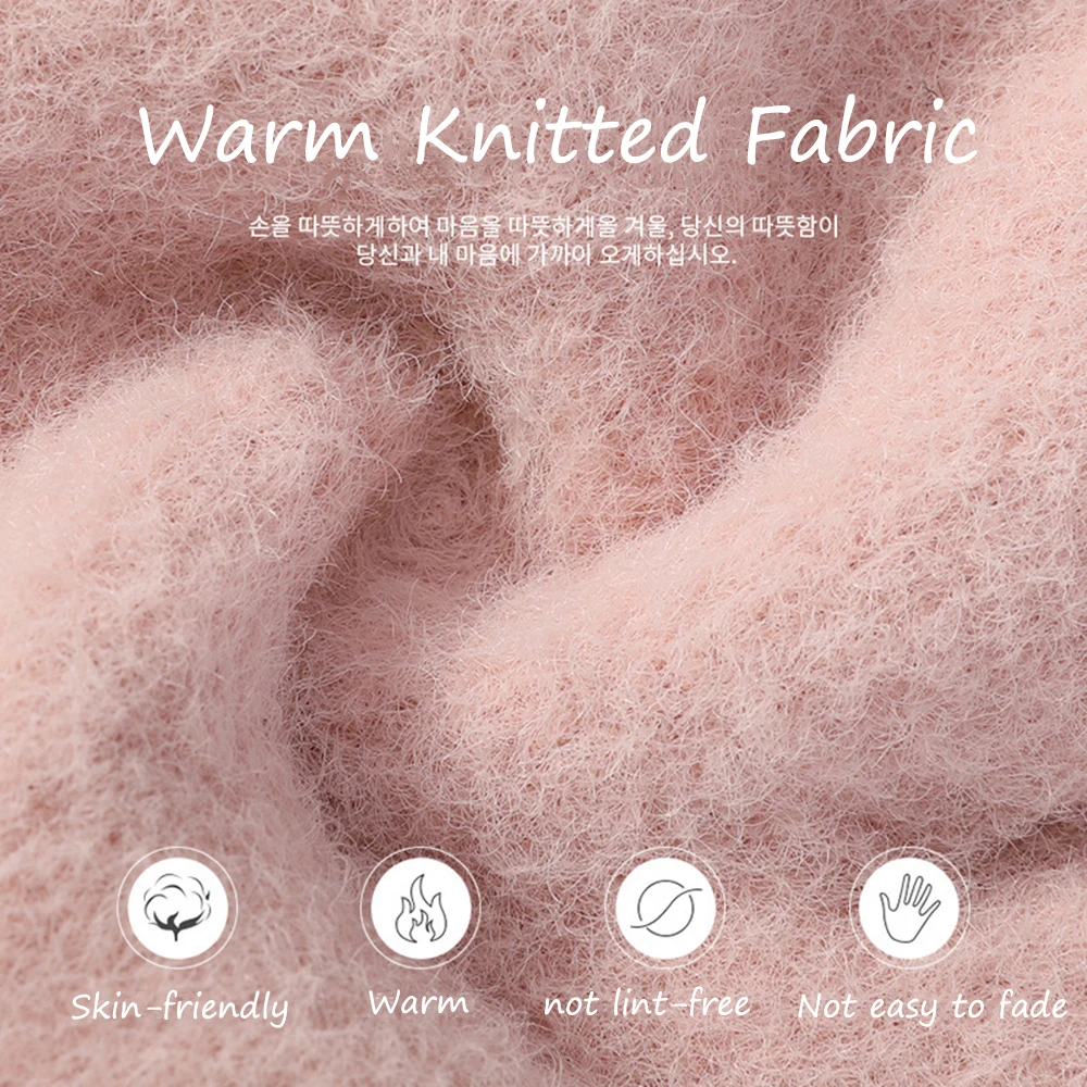 Зимние вязаные плюшевые перчатки женские корейские повседневные утепленные наручные Медведь Подушка сенсорный экран милый мультфильм шаблон Мода