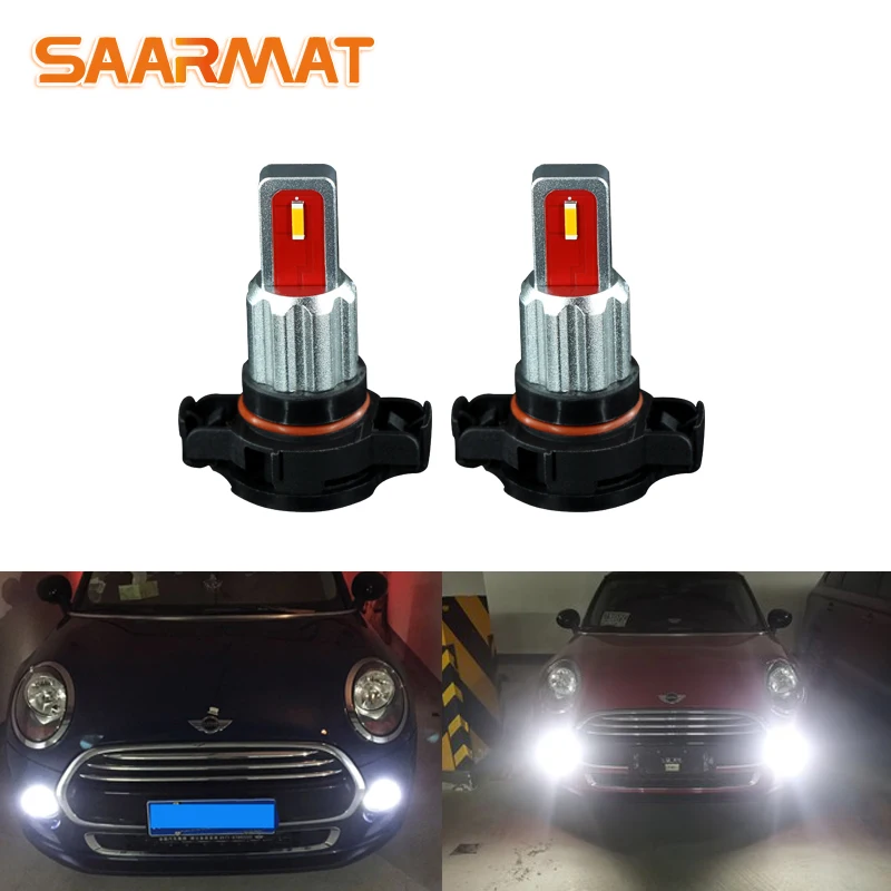

2pc White Yellowblue Canbus PSX24W 5202 PS19W LED Bulbs For MINI Cooper F55 F56 Halogen Headlamp Trim For Daytime Running Lights