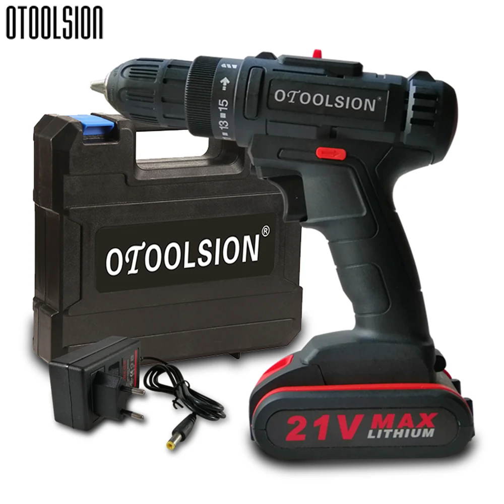 21V Portable Cordless Hand Drill Electric Drill Multifunctional Cordless Screwdriver Handheld Power Tools With Plastic Box (1)