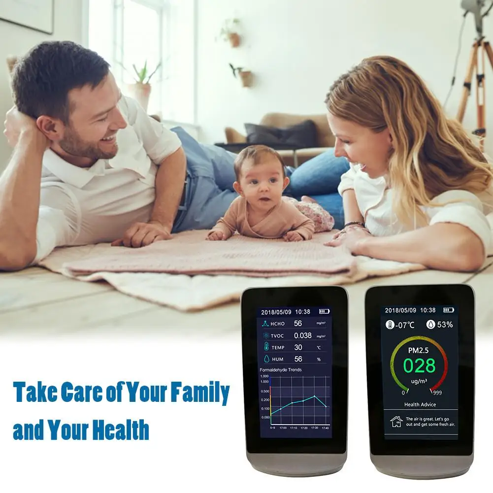 

PM2.5 Air Quality Monitor 4.3inch Multi-function Household Indoor Air Quality Testing Instrument Temperature And Humidity Testin