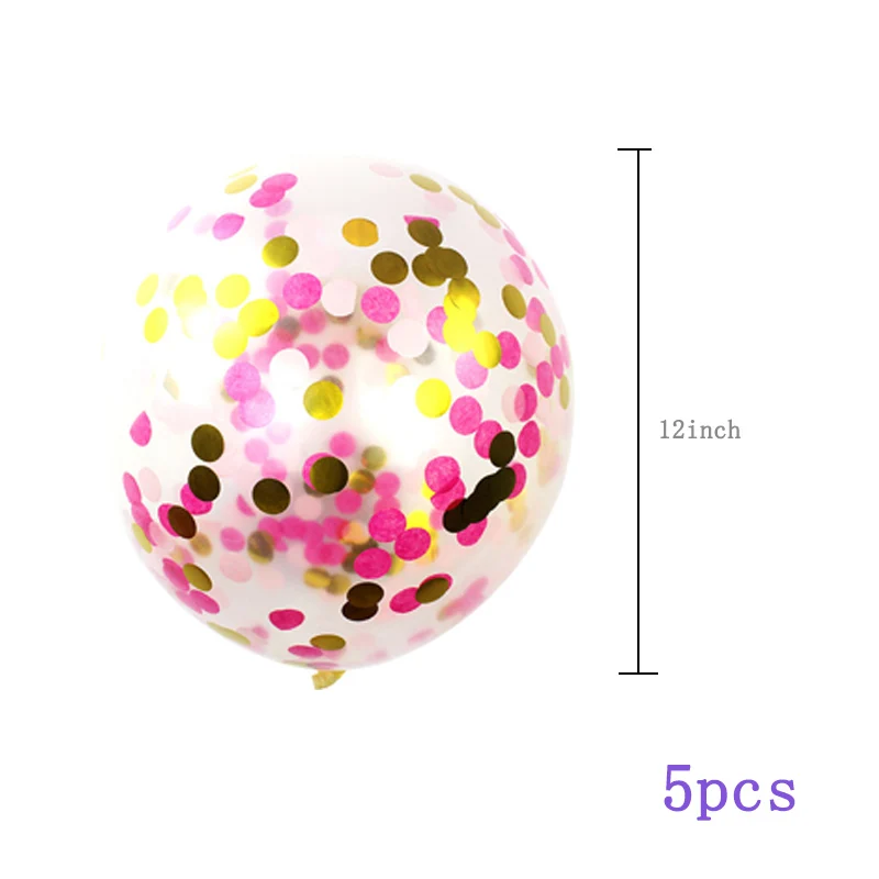 5Pcs girl confetti 6 шт./компл. Радуга Единорог фольги воздушные шары с номером баллон день рождения украшения Дети Единорог Свадебные Воздушные шары Globos - Цвет: 5Pcs girl confetti
