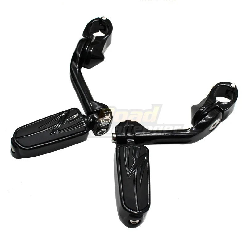 Motorcycle Foot Rests Long Angled Highway Engine Guard 1-1/4" 32mm Footpeg For Harley Electra Glide Road Glide