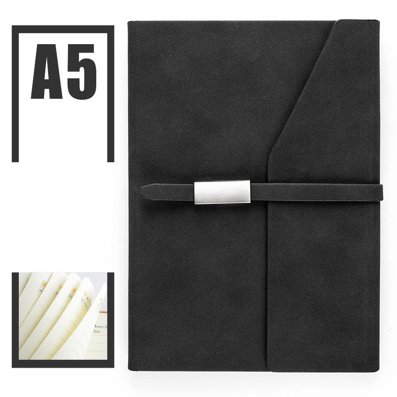Business Office Notebooks Stationery Loose Leaf Simple Work Journal Leather Diary - Цвет: Tri-fold