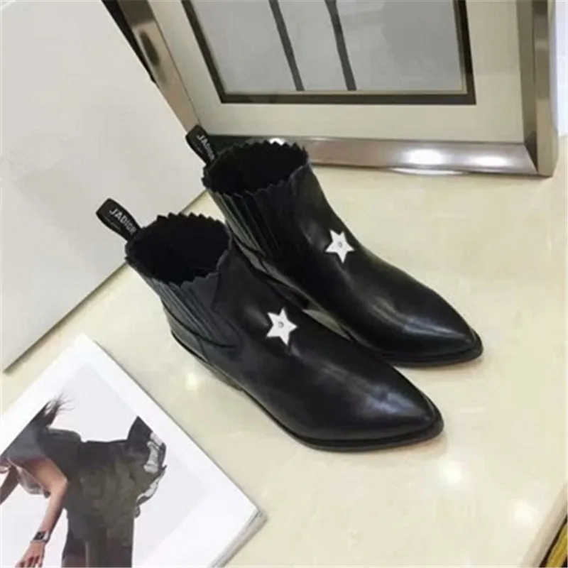 Scarpe donna/женские ботинки; zapatos De Mujer; обувь на среднем каблуке; chaussures femme; ботинки «Челси» с острым носком; женские ботинки без застежки