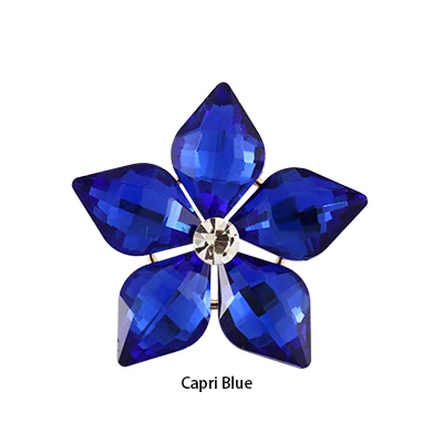 Capri Blue В форме лимона цветок кнопка кристалл с металлической основой Стразы Элегантный точечный Кристалл Стекло для шитья одежды ткань одежды - Цвет: Capri Blue
