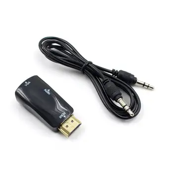 

Male to Female HDMI to VGA Adapter HD 1080P Audio Cable Computer Converter Box Display TV Projector Laptop For PC W0A1