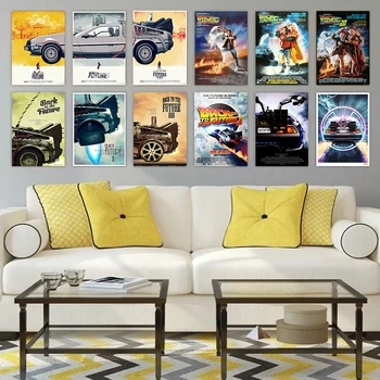 

Back to the Future Poster Classic Cool Car Movie Canvas Prints Painting Print Wall Pictures Room Home Decor