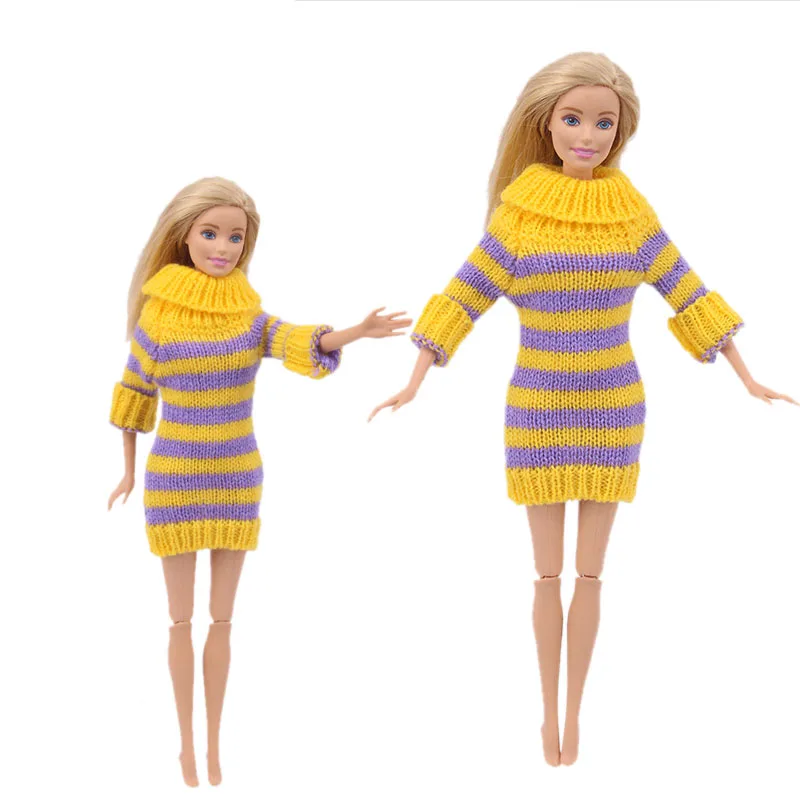 Handmade Knitted Pure Cotton Sweater Dress Tops + Shoes