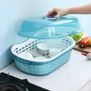 

Kitchen Household Bowls With Lids, Dish Racks, Plastic Cupboards, Tableware Storage Boxes, Bowls, Drain Bowls