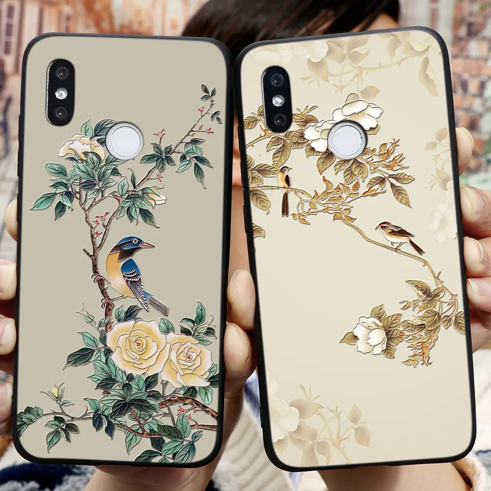3D Relief Vintage Case For Xiaomi Poco X3 F2 Mi 10T Redmi Note 9S 9 S 9A 9C 8 T 8T 7 5 6 10 Lite K20 Pro Max Silicon Phone Cover | Мобильные