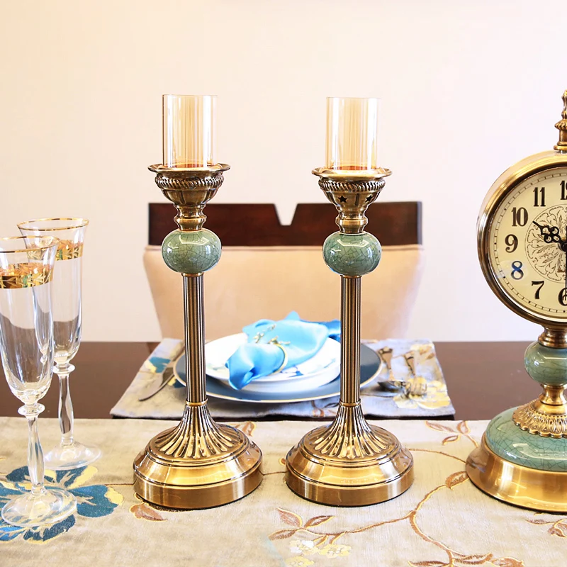 Гламурный Латунный Подсвечник настольная подставка Ретро Роскошный Высокий
