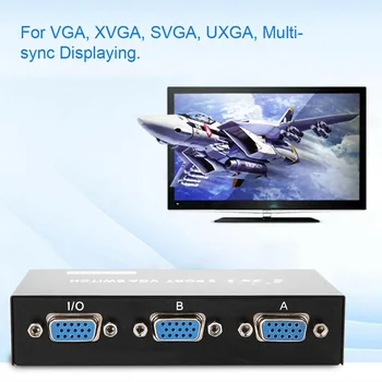 

SVGA VGA Splitter Manual Switch Box Way Two Sources To One Monitor Black